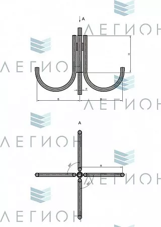 К34-0,5-0,6-0-5 кронштейн пятирожковый